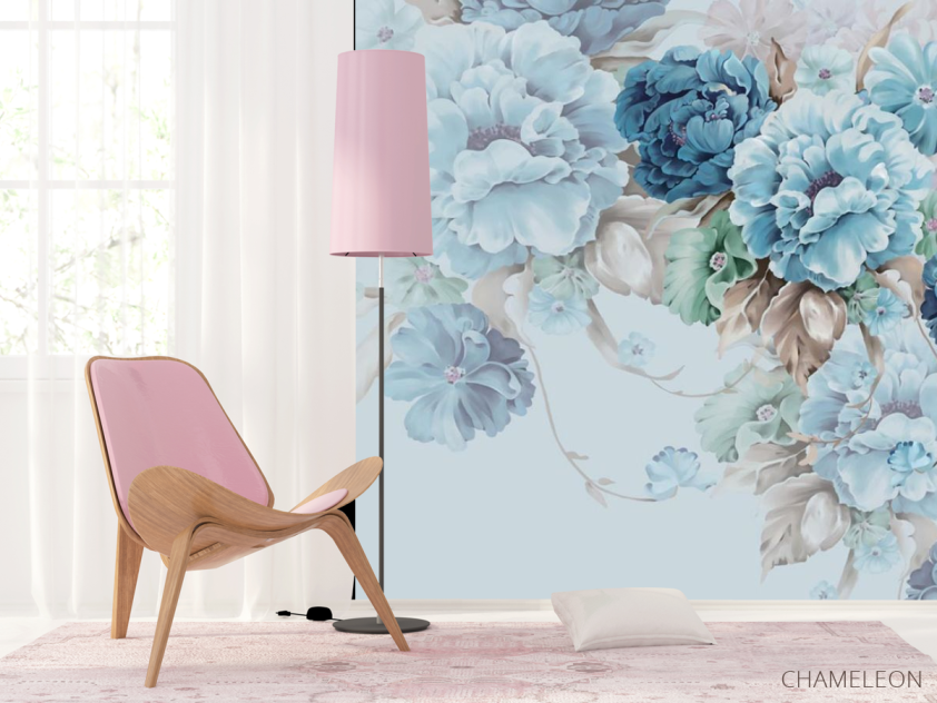 Фотошпалери Сині квіти 3д - 4