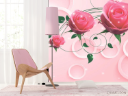 Фотошпалери Рожеві троянди 3d - 4