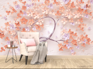 Фотообои 3д дерево персикового цвета - 4