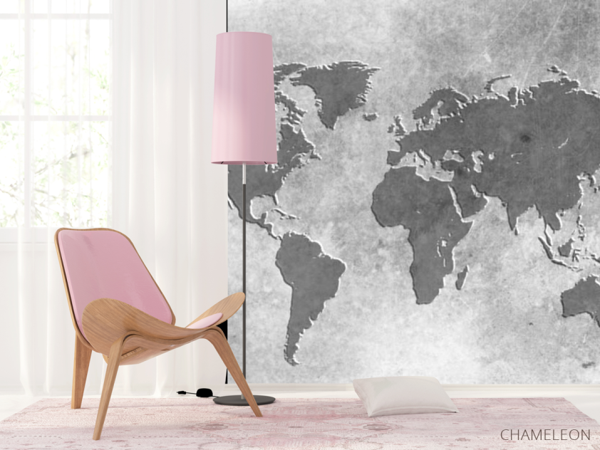 Фотошпалери сіра карта світу - 4