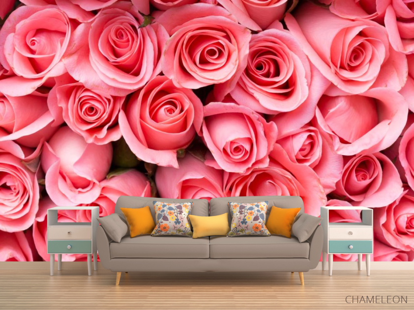 Фотообои яркие розовые розы - 1
