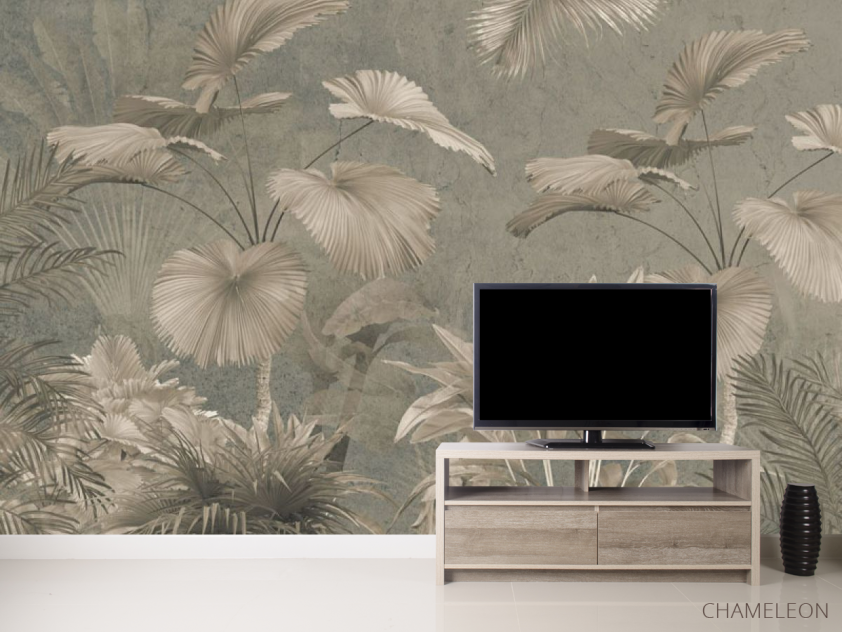 Фотообои Тропические листья в коричневом цвете - 2