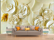 Фотообои Керамические цветы цвета слоновой кости - 1