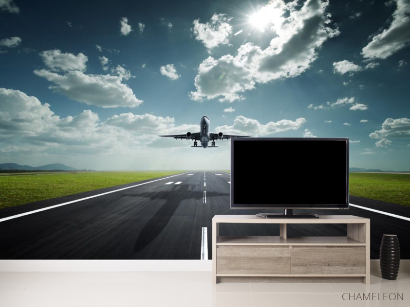 Фотообои самолет над взлетной полосой - 2