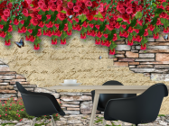 Фотошпалери Стіна з квітами 3д - 1