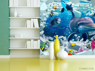 Фотошпалери 3Д Дельфіни - 3