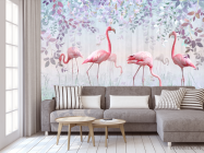 Фотообои Фламинго и зелень - 3