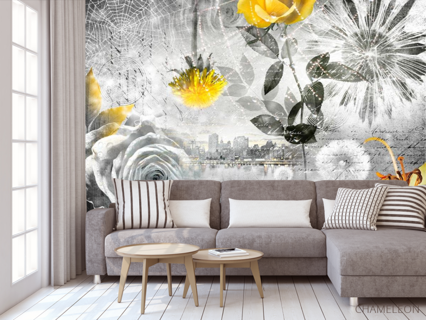 Фотообои 3d цветочная композиция - 3