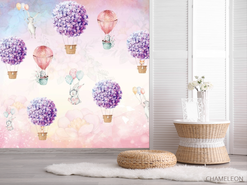Фотообои Воздушные шары с кроликами - 2
