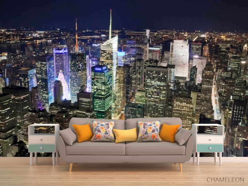 Фотообои Ночные верхушки домов - 1