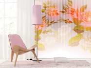 Фотошпалери Помаранчевий принт з квітами - 4