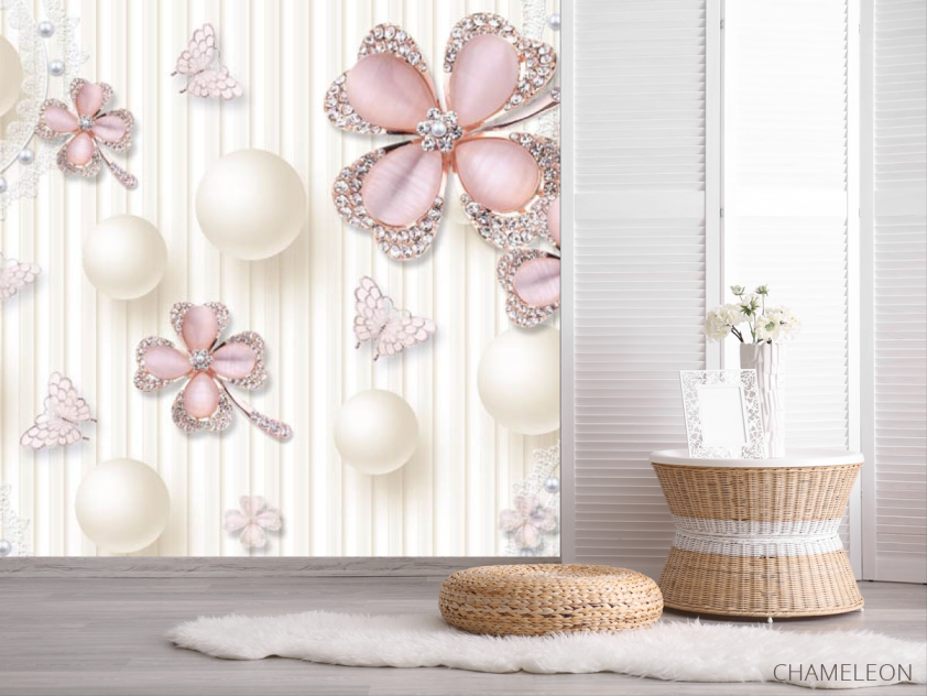 Фотошпалери рожеві брошки - 2