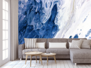 Фотообои синие и белые разводы - 3