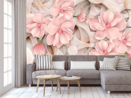 Фотообои 3д цветы розовые - 3