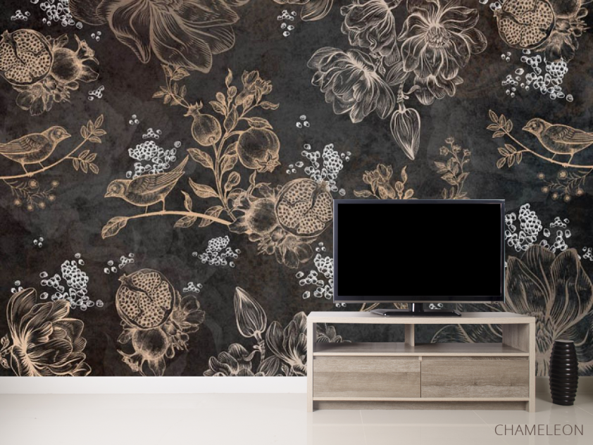 Фотообои Коричневые цветы - 2