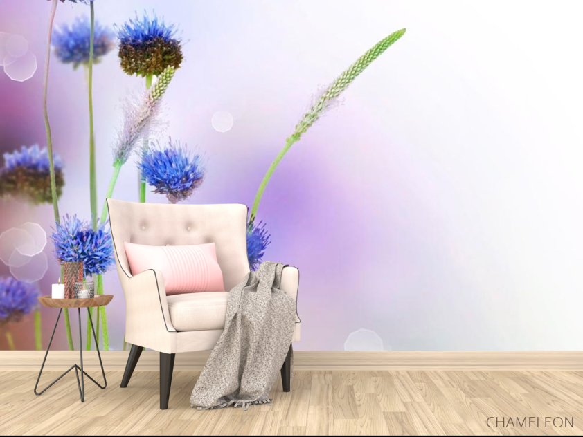 Фотообои Степные голубые цветы - 4