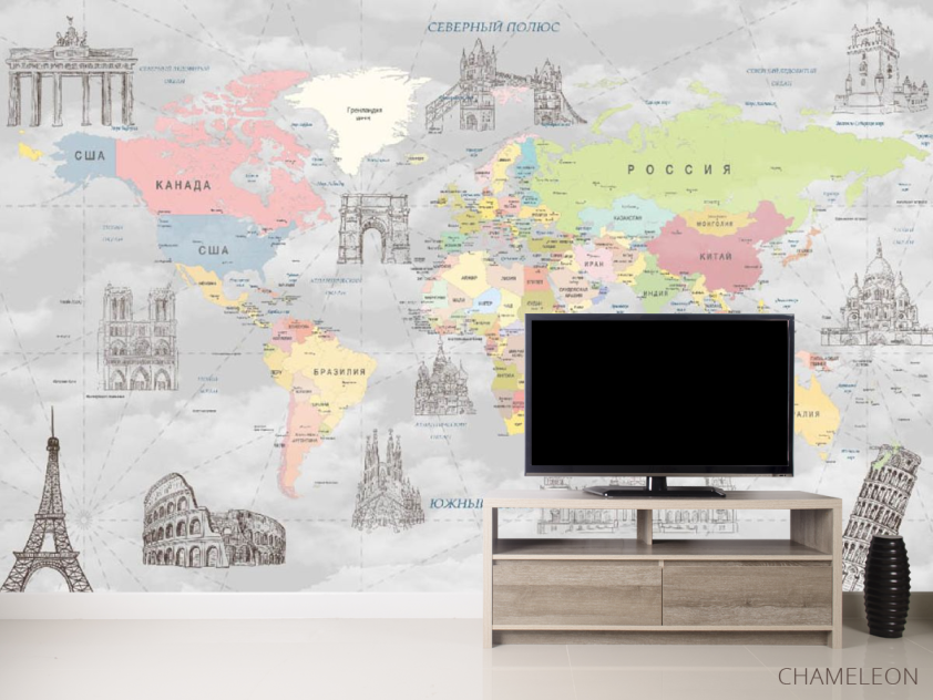 Фотообои карта мира - 2