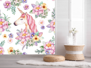 Фотообои единорог и цветы - 2