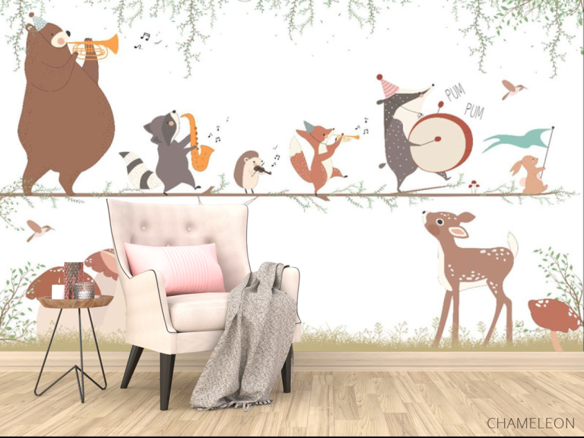 Фотообои Музыкальный ансамбль из животных - 4