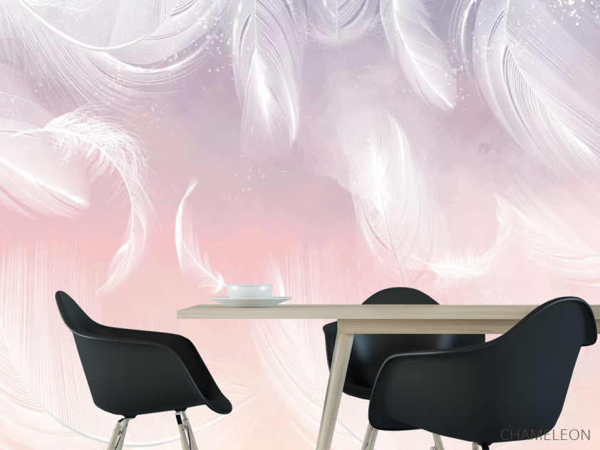 Фотошпалери Пір'я на тлі фіолетового градієнта. - 1