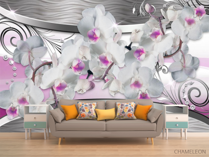 Фотообои Орхидея и абстракция 3d - 1