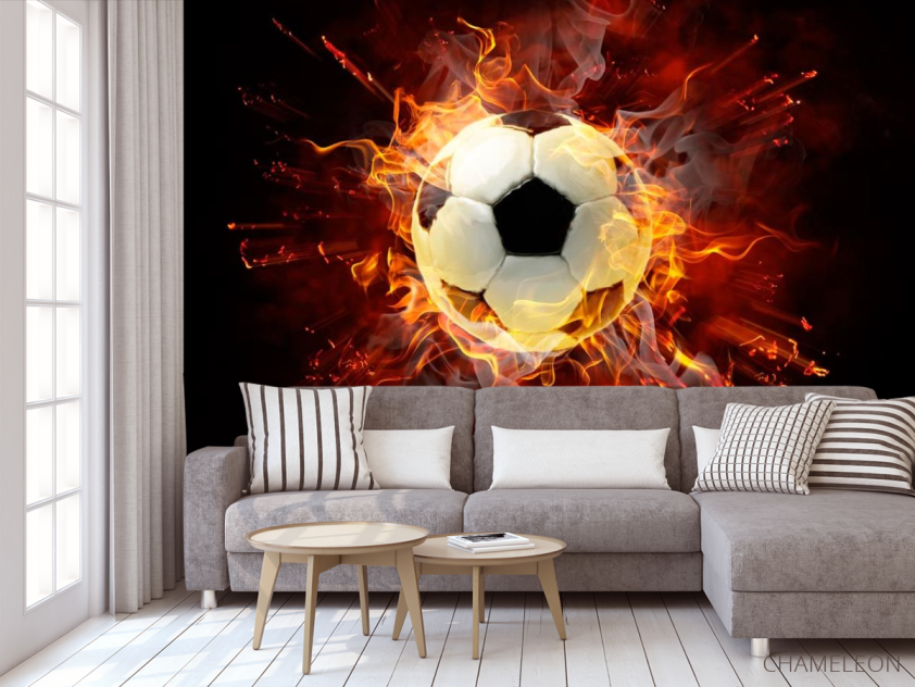 Фотообои Мяч в огне - 3