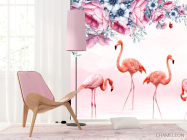 Фотошпалери фламінго квіти - 4