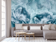 Фотообои Бирюзовые цветы - 3