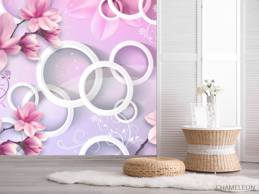 Фотошпалери Квіти і кола 3d - 2