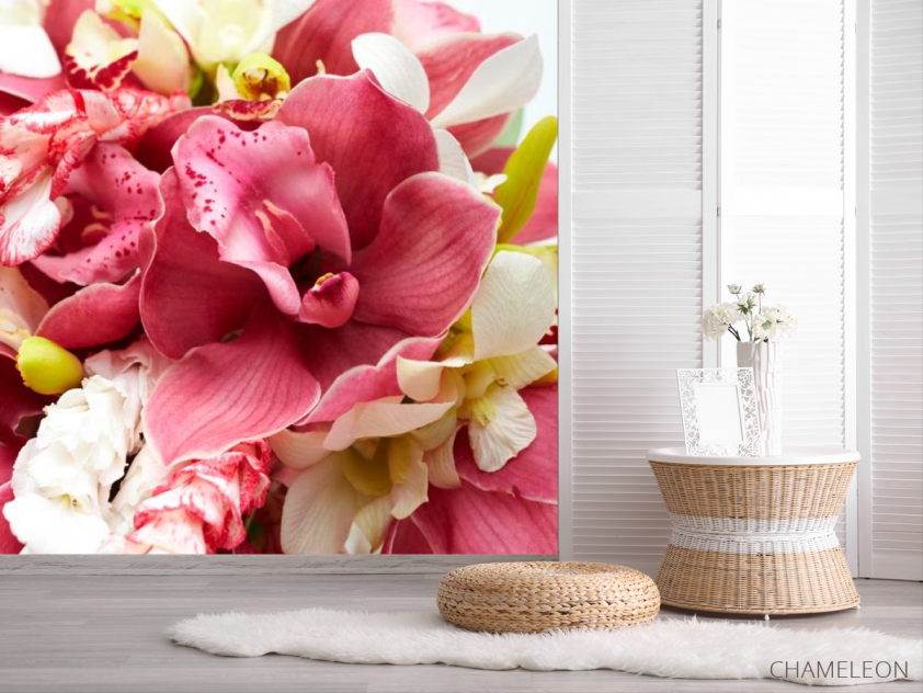 Фотошпалери Орхідеї і білі, бордові - 2