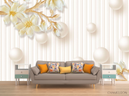 Фотообои Круги и стере цветы - 1