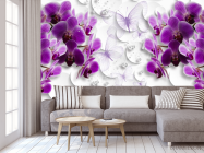 Фотообои Фиолетовые 3д орхидеи - 3
