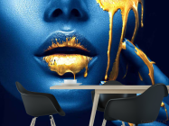 Фотошпалери Арт губи і золото - 1