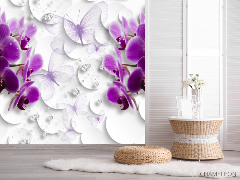 Фотошпалери Фіолетові орхідеї 3д - 2