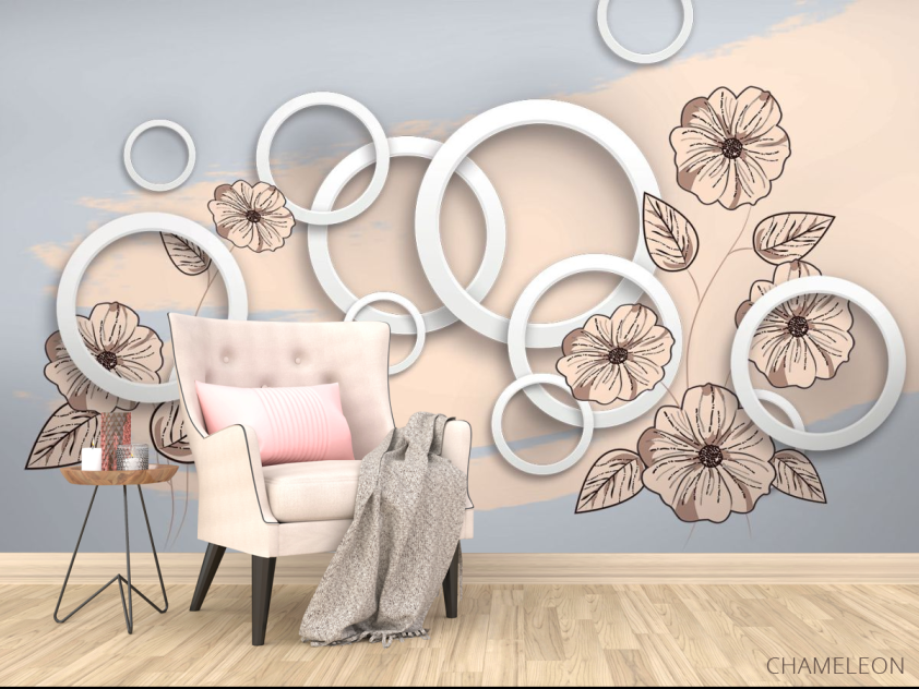 Фотообои 3д векторные цветы - 4