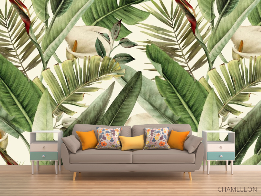 Фотообои Тропические листья и каллы - 1