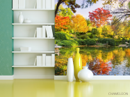 Фотошпалери осінній ліс над озером - 3