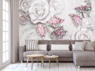 Фотообои Розы и брошки 3d - 3