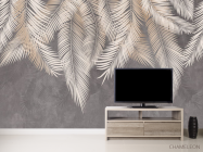 Фотообои серые листья на стену - 2