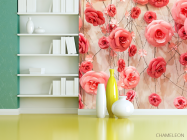 Фотошпалери 3d стіна з троянд - 3