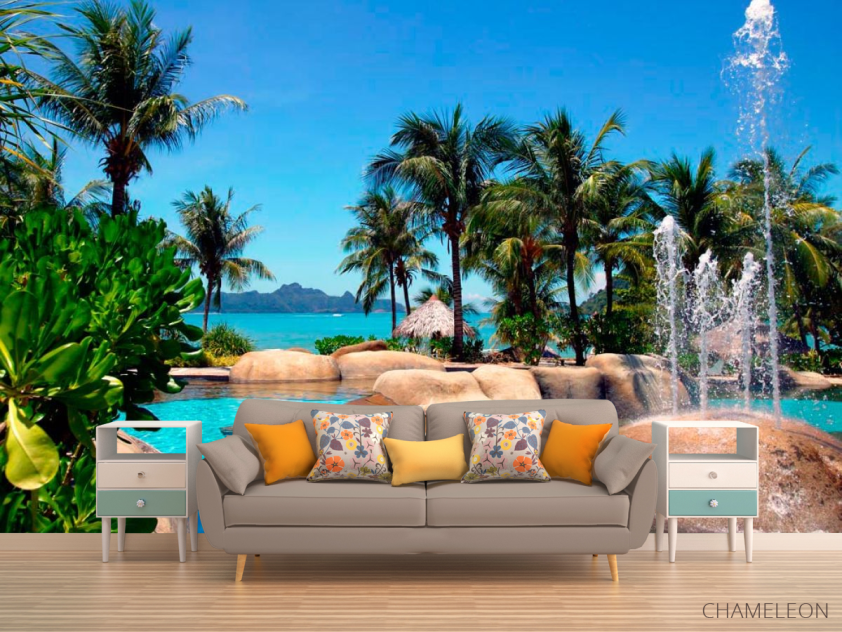 Фотообои Морской залив, пальмы - 1