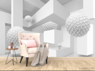 Фотообои Серые сферы 3д - 4