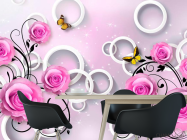 Фотошпалери Троянди бузкові 3d - 1