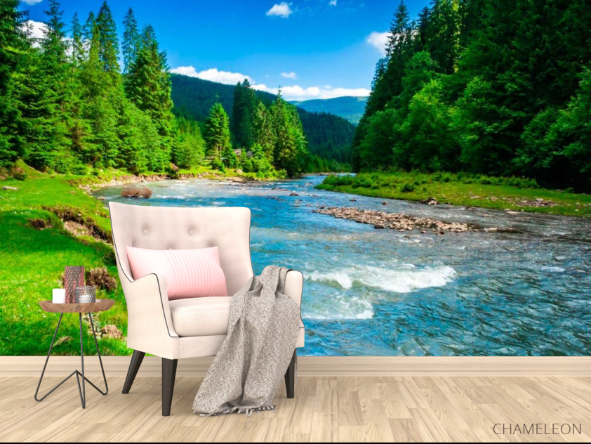 Фотообои Течение, зелень - 4