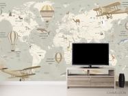 Фотообои Бежевая карта на украинском - 2