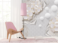 Фотошпалери Білі квіти з перлами - 4