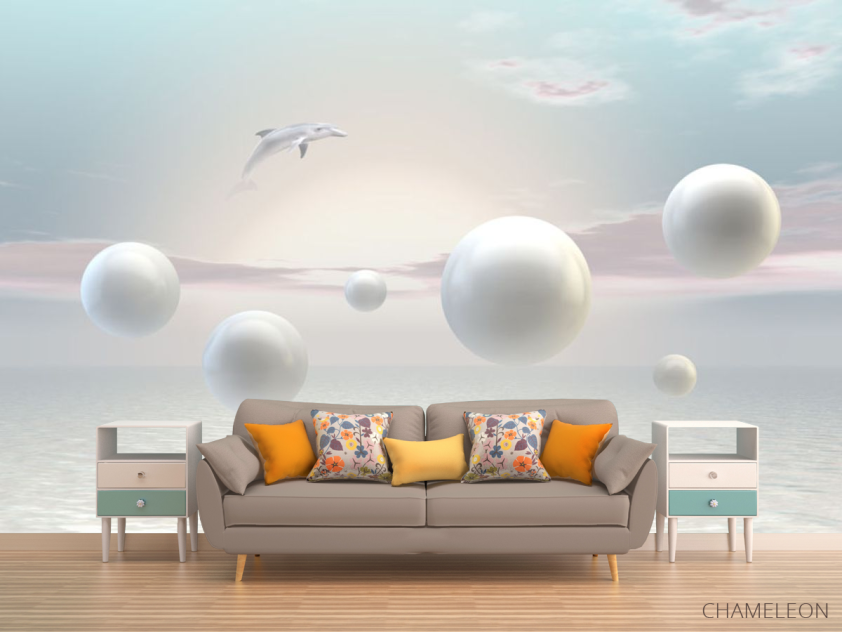 Фотообои Шары с дельфинами - 1