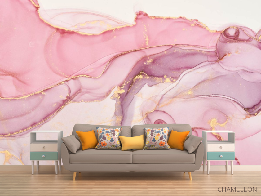 Фотообои Розовый Fluid art - 1