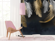 Фотошпалери Золоті пера 3д - 4