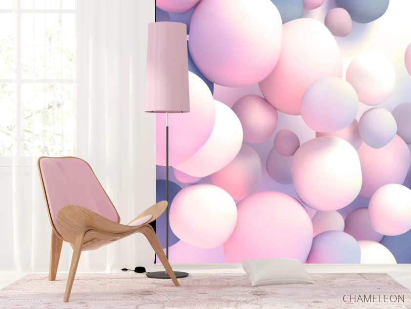 Фотошпалери Рожеві кулі 3д - 4